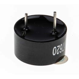 1 pcs - RS PRO 80dB Through Hole Continuous Internal Piezo Buzzer, 13.8 (Dia.) x 11.5mm, 3V dc Min, 16V dc Max