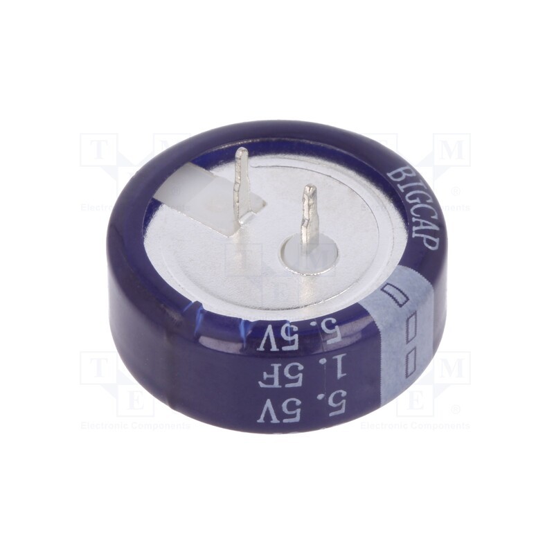 1 pcs x BIGCAP - BCE005R5C155FS - Supercapacitor, THT, 1.5F, 5.5VDC, ±20%, Ø20.5x7.6mm, -25÷70°C