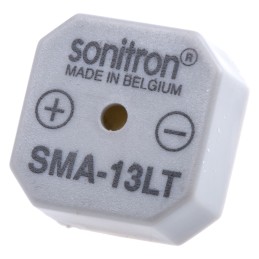 1 pcs - Sonitron 82dB Through Hole Continuous Internal Buzzer, 14 x 14 x 6.5mm, 1.5V dc Min, 15V dc Max