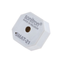 1 pcs - Sonitron 90dB Through Hole Continuous External Piezo Buzzer, 21 x 21 x 9.5mm, 0V ac Min, 30V ac Max
