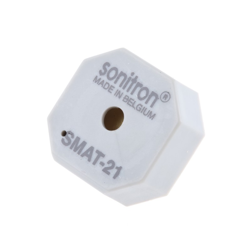 1 pcs - Sonitron 90dB Through Hole Continuous External Piezo Buzzer, 21 x 21 x 9.5mm, 0V ac Min, 30V ac Max