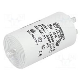 1 pcs x DUCATI ENERGIA - 416102564 - Capacitor: motors, run, 20uF, 425VAC, Ø40x70mm, -25÷85°C, ±5%