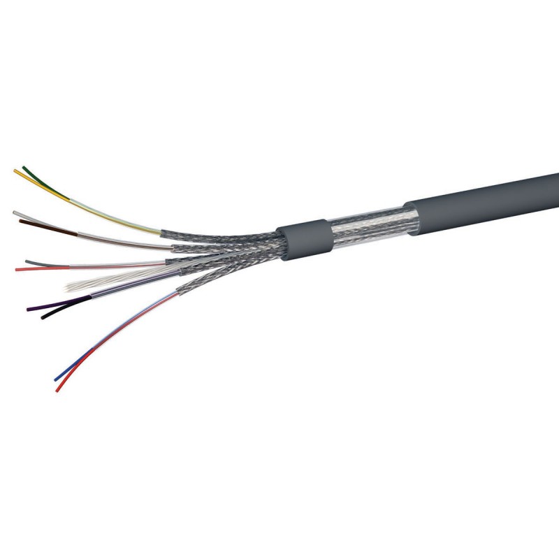 1 Reel of 50 M - AXINDUS Twisted Pair Data Cable, 0.34 mm², 4 Cores, 22 AWG, Grey Sheath