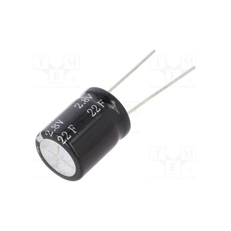 1 pcs x BIGCAP - BUP002R8L226FA - Supercapacitor, THT, 22F, 2.8VDC, ±20%, Ø16x21mm, 30mΩ, -40÷65°C