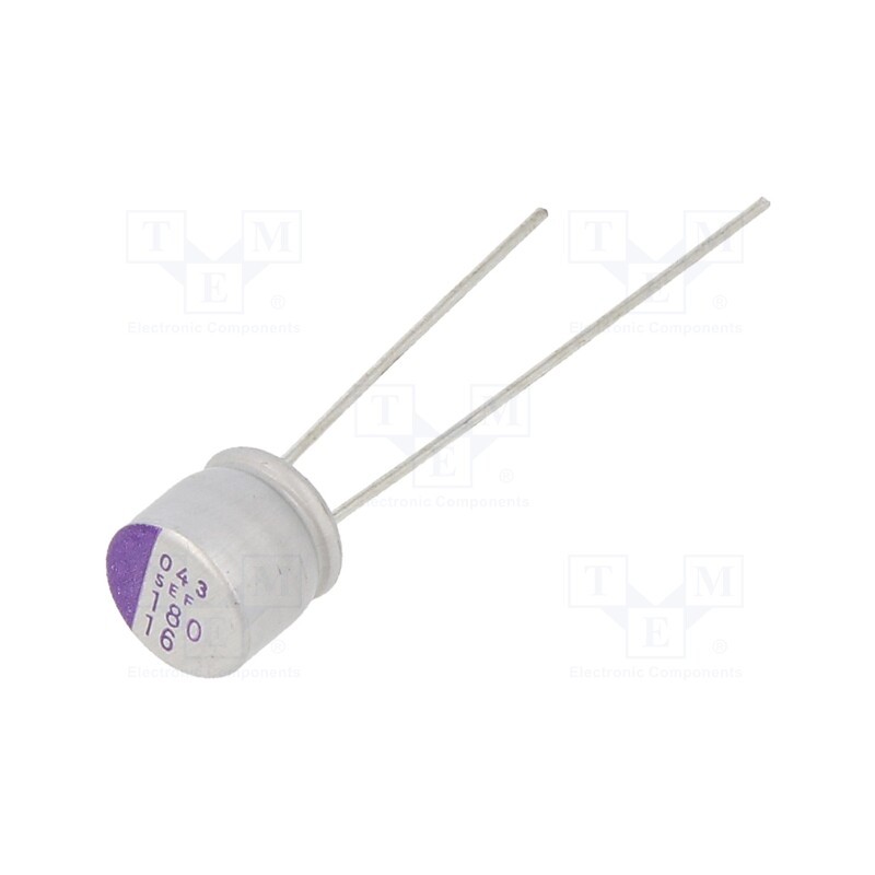 2 pcs x PANASONIC - 16SEF180M - Capacitor: polymer, 180uF, 16VDC, SEF, THT, ±20%, -55÷125°C, 1000h