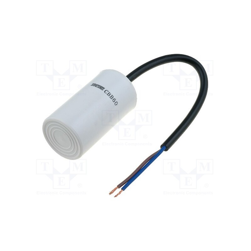 1 pcs x SR PASSIVES - CBB60H-6/450 - Capacitor: motors, run, 6uF, 450V, Ø35x60mm, -25÷70°C, ±5%, 3000h