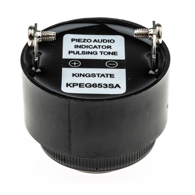 1 pcs - RS PRO 80dB Panel Mount Slow Pulse Internal Piezo Buzzer, 42.5 (Dia.) x 33mm, 6V dc Min, 28V dc Max