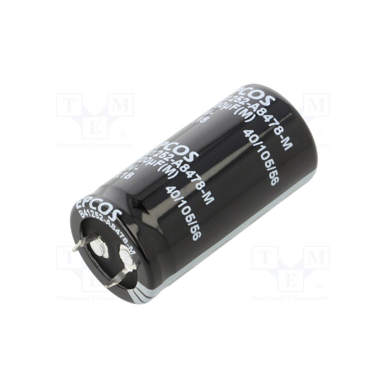 1 pcs x EPCOS - B41252A8478M000 - Capacitor: electrolytic, SNAP-IN, 4700uF, 63VDC, Ø25.4x50mm, ±20%