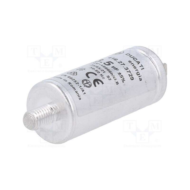 1 pcs x DUCATI ENERGIA - 416273729 - Capacitor: motors, run, 3.5uF, 330VAC, Ø25x60mm, -25÷85°C, ±5%