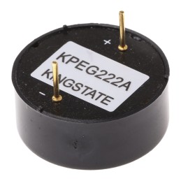 1 pcs - RS PRO 85dB Through Hole Continuous Internal Piezo Buzzer, 23.3 (Dia.) x 10.2mm, 3V dc Min, 20V dc Max