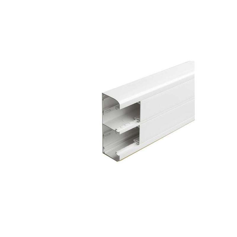 1 2 M - Legrand MOSAIC White Dado Trunking - Closed Slot, W130 mm x D50mm, L2m, PVC