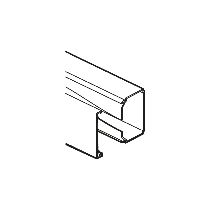 1 2 M - Planet-Wattohm Viadis White Mini Trunking - Closed Slot, W16 mm x D16mm, L2m, PVC