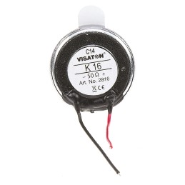 1 pcs - Visaton 50Ω 0.5W Miniature Speaker 16mm Dia. , 24mm Lead Length, 16 (Dia.) x 3.5mm