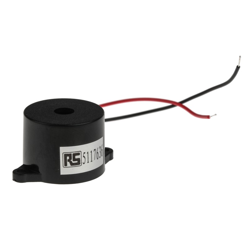 1 pcs - RS PRO 90dB Panel Mount Continuous Internal Piezo Buzzer, 33 x 23 x 17mm, 3V dc Min, 16V dc Max