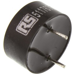 1 pcs - RS PRO 80dB Through Hole Continuous External Piezo Buzzer, 13.8 (Dia.) x 6.8mm, 1V ac Min, 20V ac Max