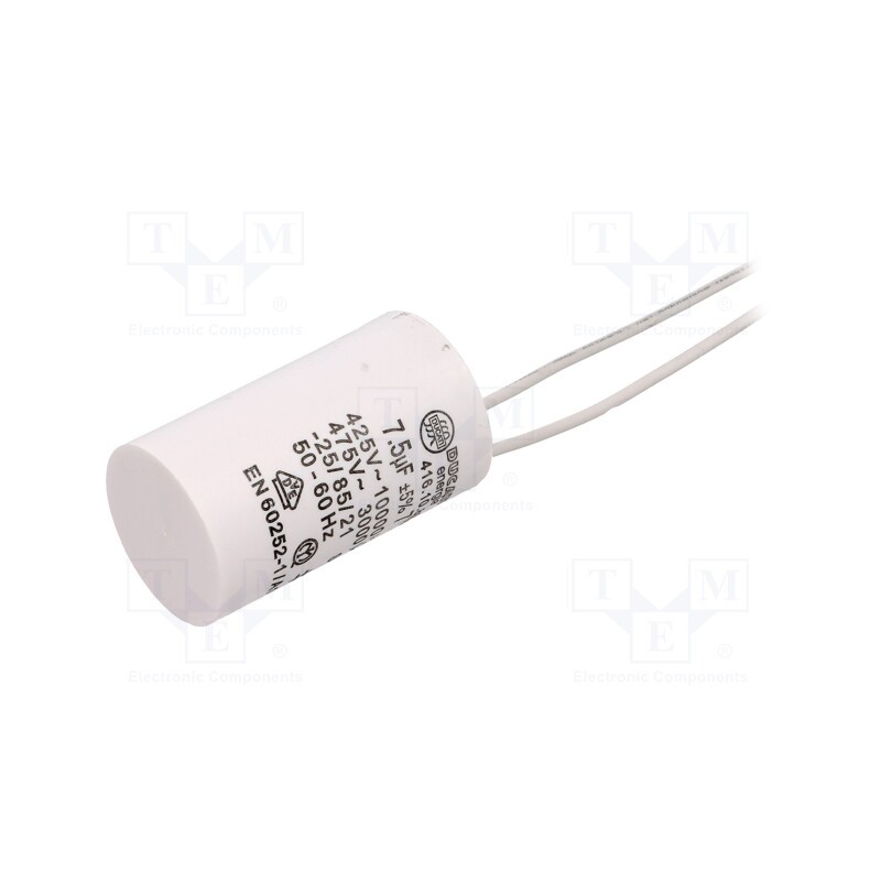 1 pcs x DUCATI ENERGIA - 416108906 - Capacitor: motors, run, 7.5uF, 425VAC, Ø32x55mm, -25÷85°C, ±5%