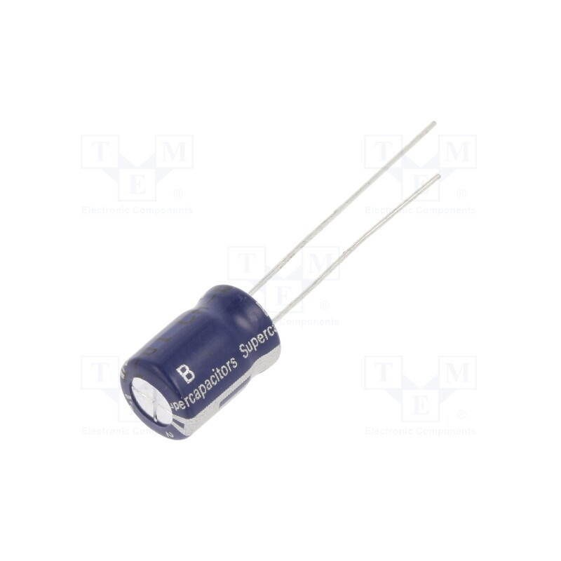 1 pcs x EATON ELECTRONICS - B0810-2R5105-R - Supercapacitor, THT, 1F, 2.5VDC, -20÷80%, Ø10x31.5mm, 500mΩ, 4uA