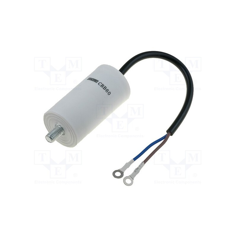 1 pcs x SR PASSIVES - CBB60G-6/450 - Capacitor: motors, run, 6uF, 450V, Ø35x65mm, -25÷70°C, ±5%, 3000h