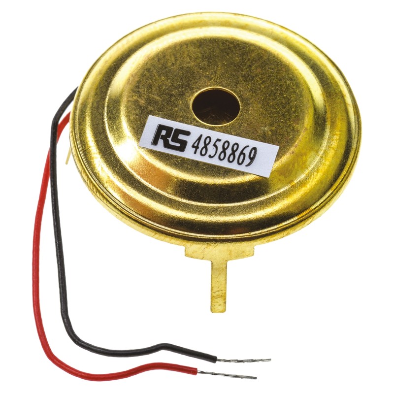 1 pcs - RS PRO 85dB Panel Mount Continuous External Piezo Buzzer, 22 (Dia.) x 4.5mm, 1V dc Min, 30V dc Max