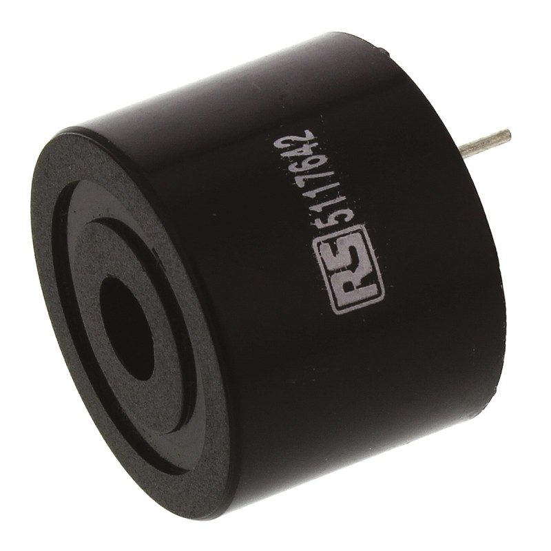 1 pcs - RS PRO 80dB Through Hole Continuous Internal Piezo Buzzer, 24 (Dia.) x 18mm, 3V dc Min, 16V dc Max