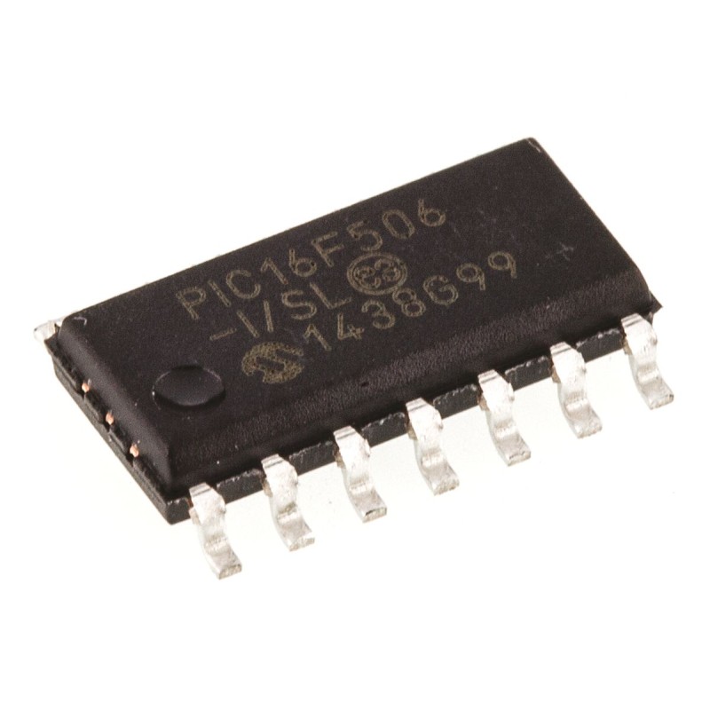 5 pcs - Microchip PIC16F506-I/SL, 8bit PIC Microcontroller, PIC16F, 20MHz, 1024 words Flash, 14-Pin SOIC