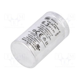 1 pcs x DUCATI ENERGIA - 4.16.25.08.28 - Capacitor: motors, run, 6.3uF, 425VAC, Ø35x60mm, -25÷70°C, ±5%