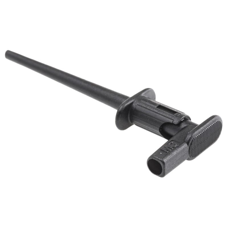 1 pcs - Staubli Black Grabber Clip with Pincers, 1A, 300V, 2mm Socket