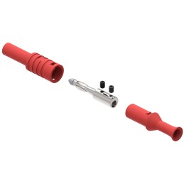 1 pcs - Electro PJP Red Male Banana Plug, Screw Termination, 36A, 1kV