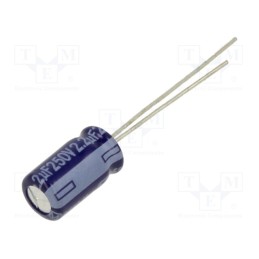 1 pcs x PANASONIC - ECA2EM2R2 - Capacitor: electrolytic, THT, 2.2uF, 250VDC, Ø6.3x11.2mm, ±20%
