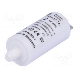 1 pcs x DUCATI ENERGIA - 416177427 - Capacitor: motors, run, 2uF, 475VAC, Ø25x49mm, -25÷85°C, ±5%