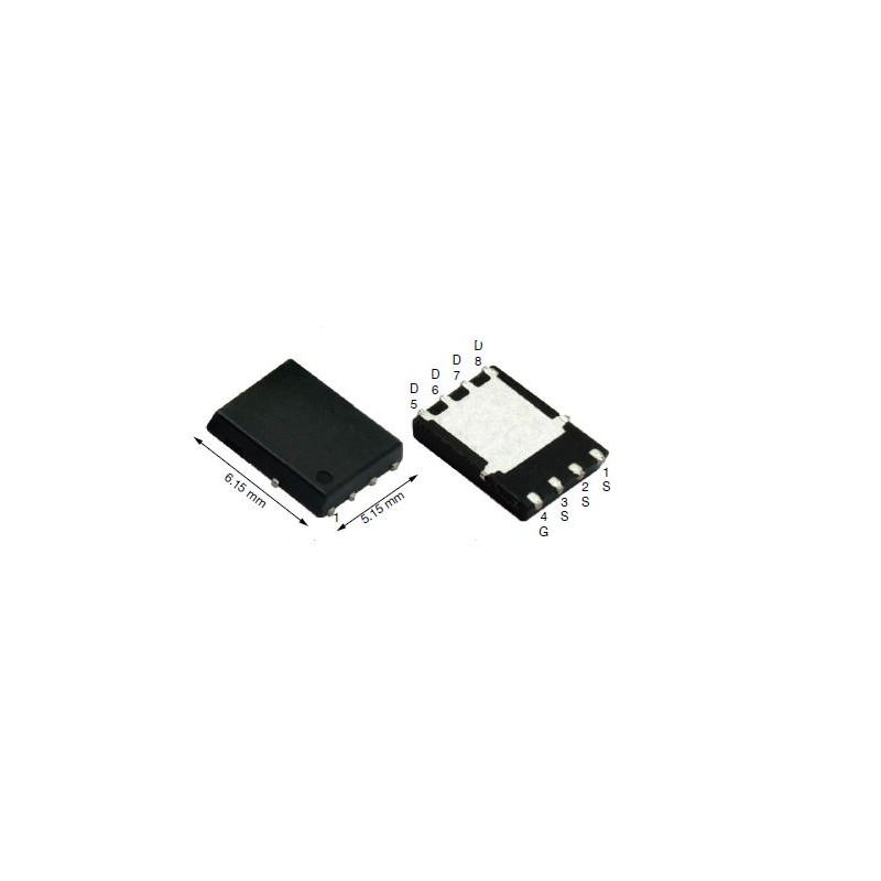 5 pcs - N-Channel MOSFET, 78.4 A, 80 V, 8-Pin PowerPAK SO-8 Vishay SiR586DP-T1-RE3
