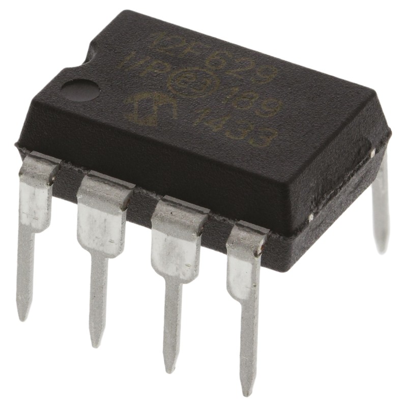 5 pcs - Microchip PIC12F629-I/P, 8bit PIC Microcontroller, PIC12F, 20MHz, 128 B, 1024 x 14 words Flash, 8-Pin PDIP