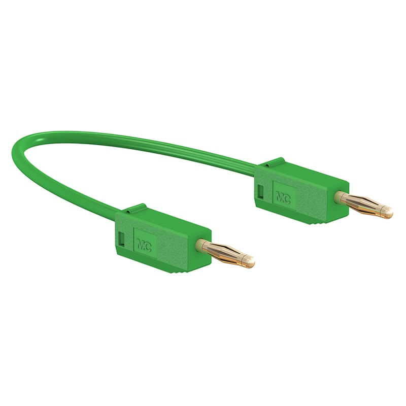 1 pcs - Staubli 2 mm Connector Test Lead, 10A, 30 V ac, 60V dc, Green, 500mm Lead Length