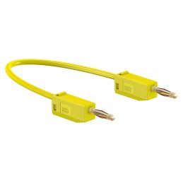 1 pcs - Staubli 2 mm Connector Test Lead, 10A, 30 V ac, 60V dc, Yellow, 300mm Lead Length