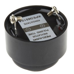 1 pcs - RS PRO 80dB Panel Mount Fast Pulse Internal Piezo Buzzer, 42.5 (Dia.) x 33mm, 6V dc Min, 28V dc Max