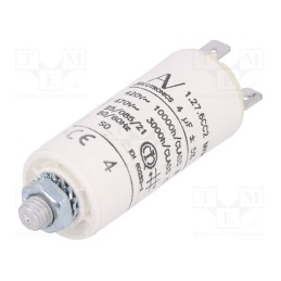 1 pcs x KEMET - C276CC24400AA0J - Capacitor: motors, run, 4uF, 420VAC, Ø25x56.5mm, -25÷85°C, ±5%