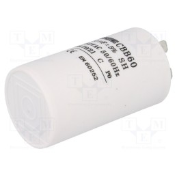 1 pcs x SR PASSIVES - CBB60A-20/450 - Capacitor: motors, run, 20uF, 450V, Ø40x70mm, -25÷70°C, ±5%, 3000h