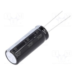 1 pcs x BIGCAP - BUP002R8L306FA - Supercapacitor, THT, 30F, 2.8VDC, ±20%, Ø12.5x34mm, 35mΩ, -40÷65°C