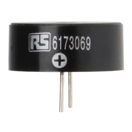 1 pcs - RS PRO 95dB Through Hole Continuous Internal Piezo Buzzer, 23.5 x 9.5mm, 3V dc Min, 20V dc Max