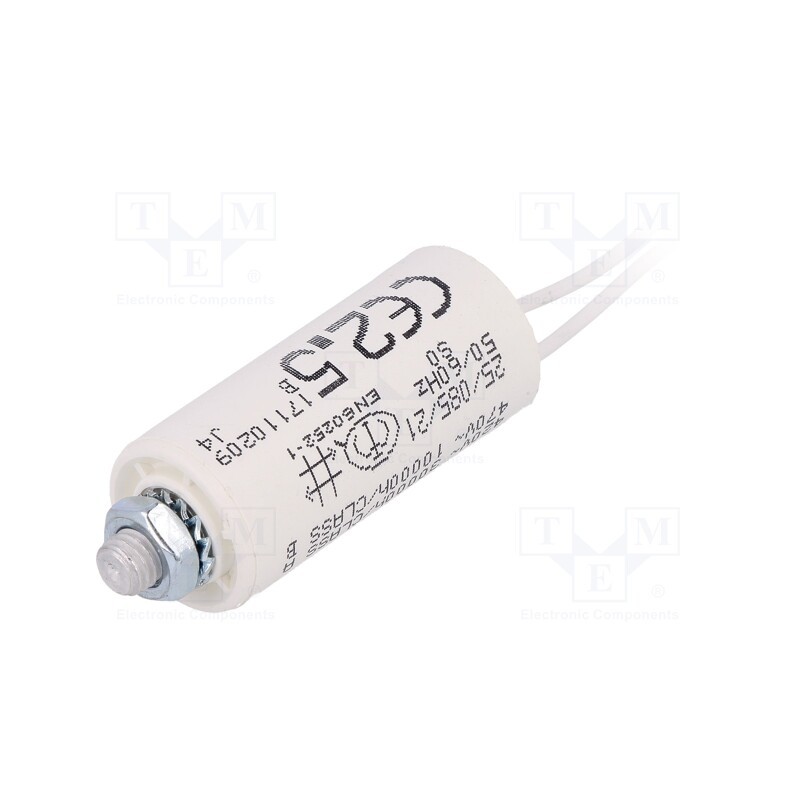 1 pcs x KEMET - C274ACA4250AL0J - Capacitor: motors, run, 2.5uF, 470VAC, Ø25x55mm, -25÷85°C, ±5%