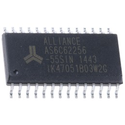 2 pcs - Alliance Memory SRAM, AS6C62256-55SIN- 256kbit