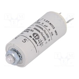 1 pcs x KEMET - C276CC24500AA1J - Capacitor: motors, run, 5uF, 420VAC, Ø25x56.5mm, -25÷85°C, ±5%