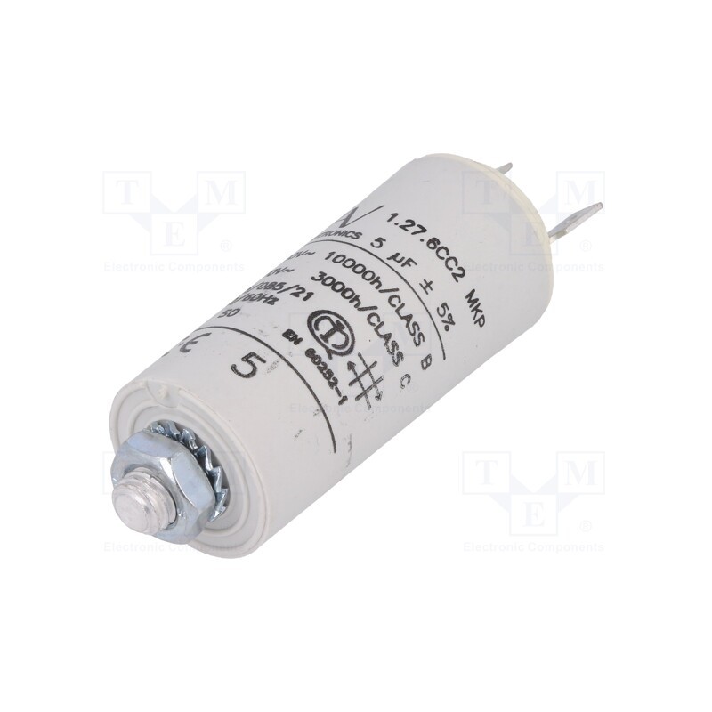 1 pcs x KEMET - C276CC24500AA1J - Capacitor: motors, run, 5uF, 420VAC, Ø25x56.5mm, -25÷85°C, ±5%