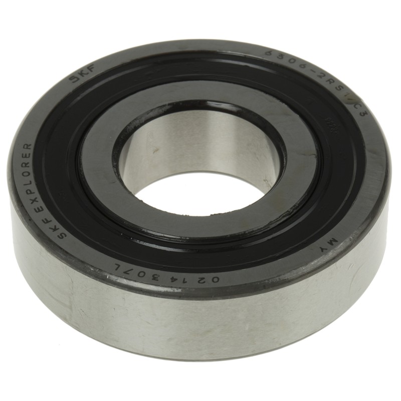 1 pcs - SKF 6306-2RS1/C3 Single Row Deep Groove Ball Bearing- Both Sides Sealed 30mm I.D, 72mm O.D