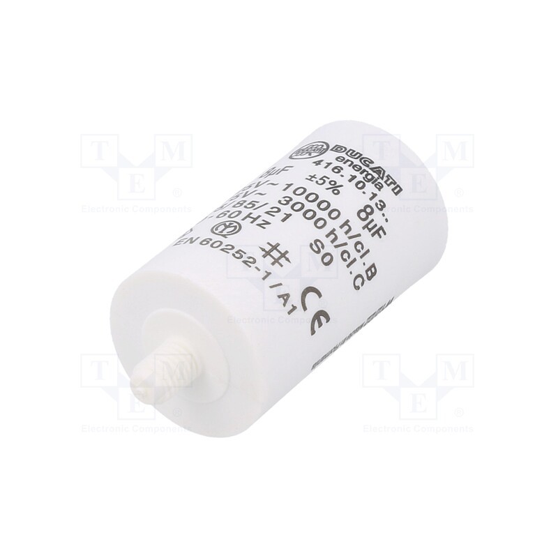 1 pcs x DUCATI ENERGIA - 416101327 - Capacitor: motors, run, 8uF, 425VAC, Ø32x55mm, -25÷85°C, ±5%