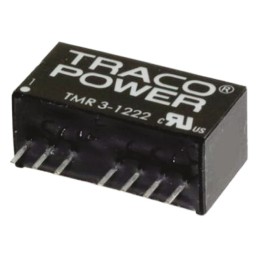 1 pcs - TRACOPOWER TMR 3WIE DC-DC Converter, ±5V dc/ ±300mA Output, 4.5 - 18 V dc Input, 3W, Through Hole, +85°C Max