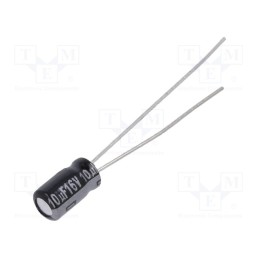 1 pcs x PANASONIC - EEAGA1C100 - Capacitor: electrolytic, THT, 10uF, 16VDC, Ø4x7mm, Pitch: 1.5mm