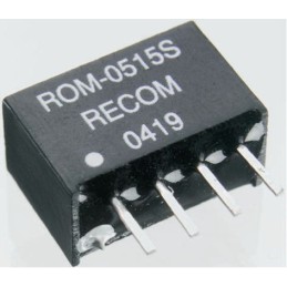 1 pcs - Recom ROM DC-DC Converter, 5V dc/ 200mA Output, 4.5 - 5.5 V dc Input, 1W, Through Hole, +85°C Max Temp -40°C Min