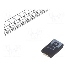 1 pcs x PANASONIC - 4TPE330MI - Capacitor: tantalum-polymer, low ESR, 330uF, 4VDC, TPE, SMD, ±20%