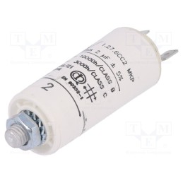 1 pcs x KEMET - C276CC24200AA0J - Capacitor: motors, run, 2uF, 420VAC, Ø25x56.5mm, -25÷85°C, ±5%